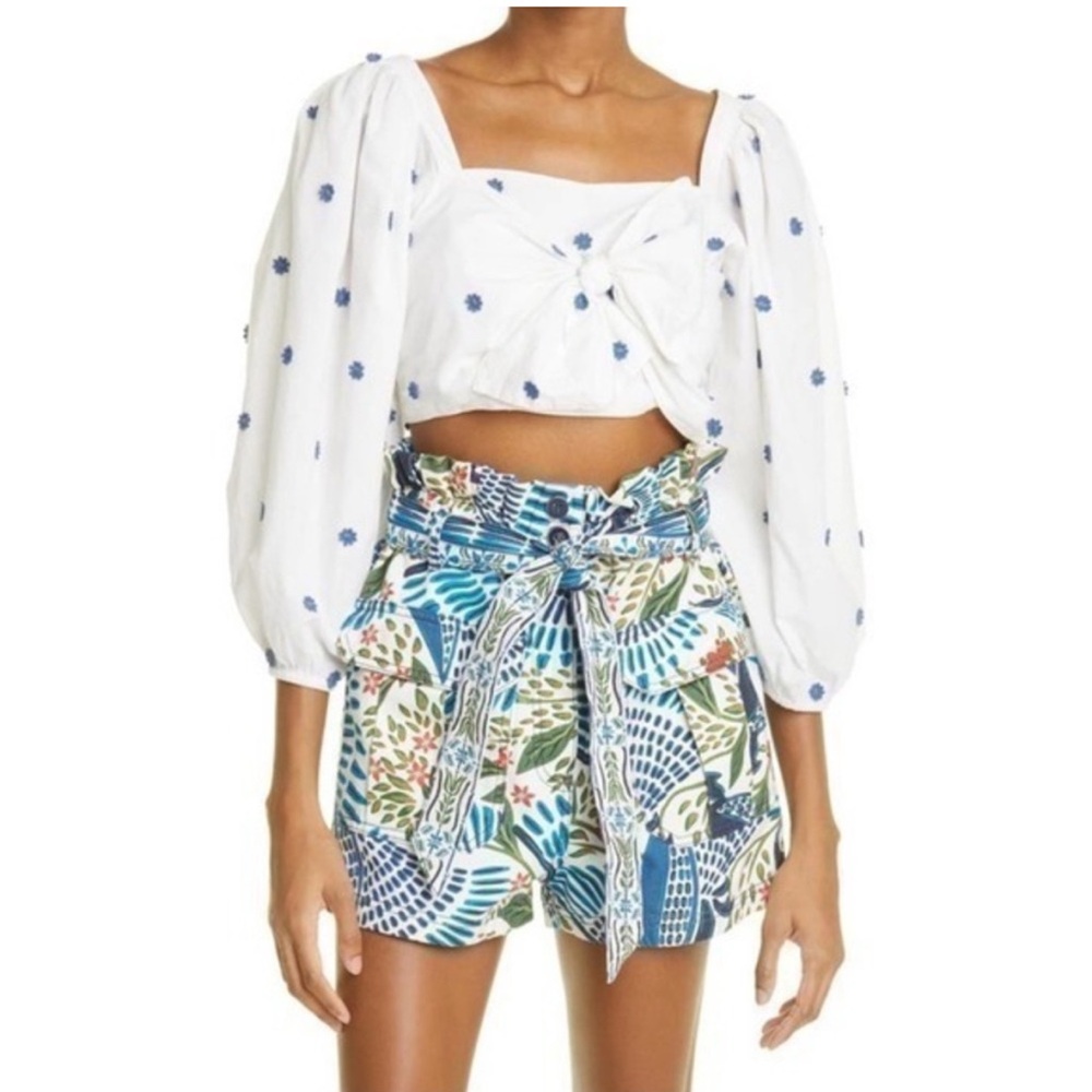 FARM RIO Embroidered Floral Crop Top B569 Size Small